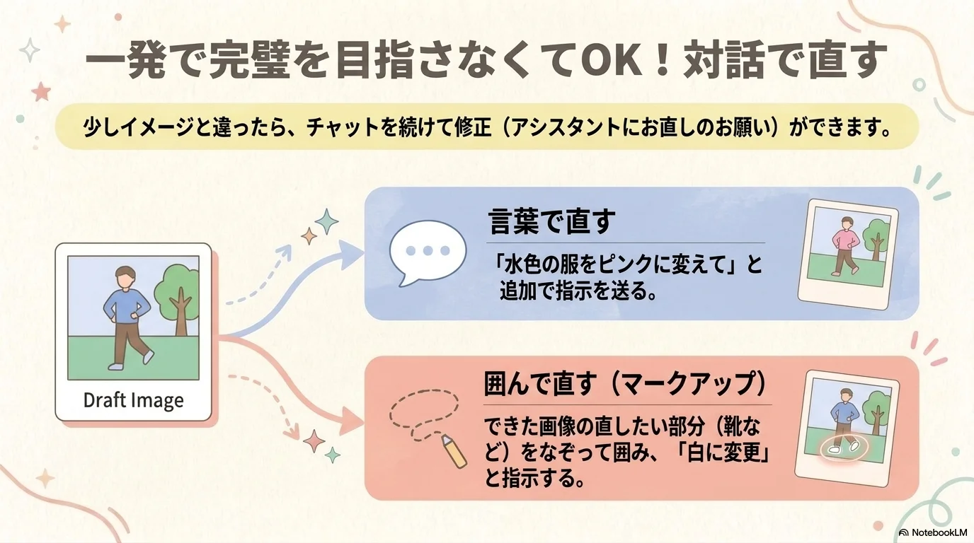生成画像を追加指示で修正する方法