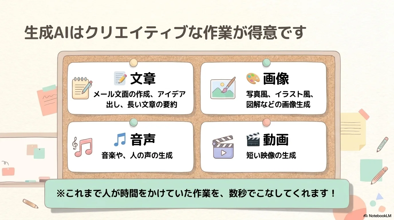 生成AIにできることの一覧