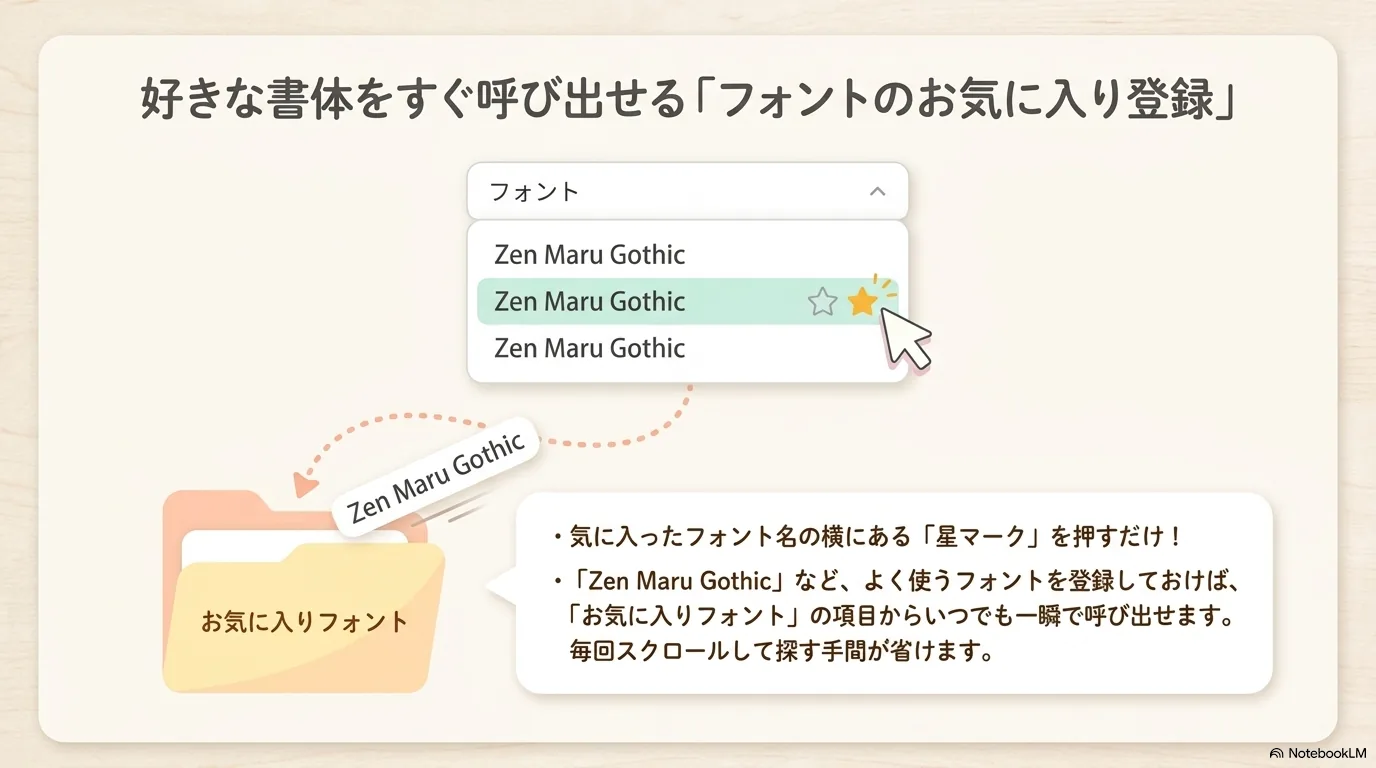 フォントをお気に入りに登録する