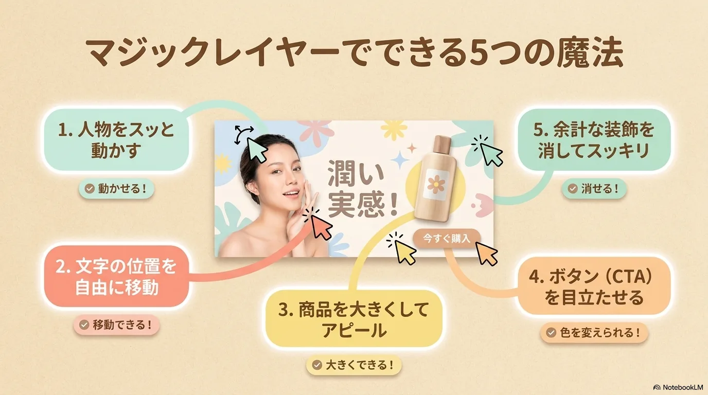 マジックレイヤーで各パーツを編集する