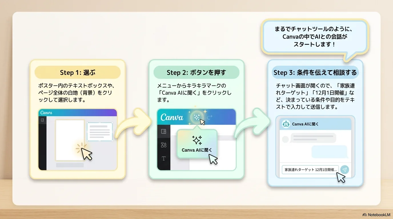 Canva内蔵AIに相談できること