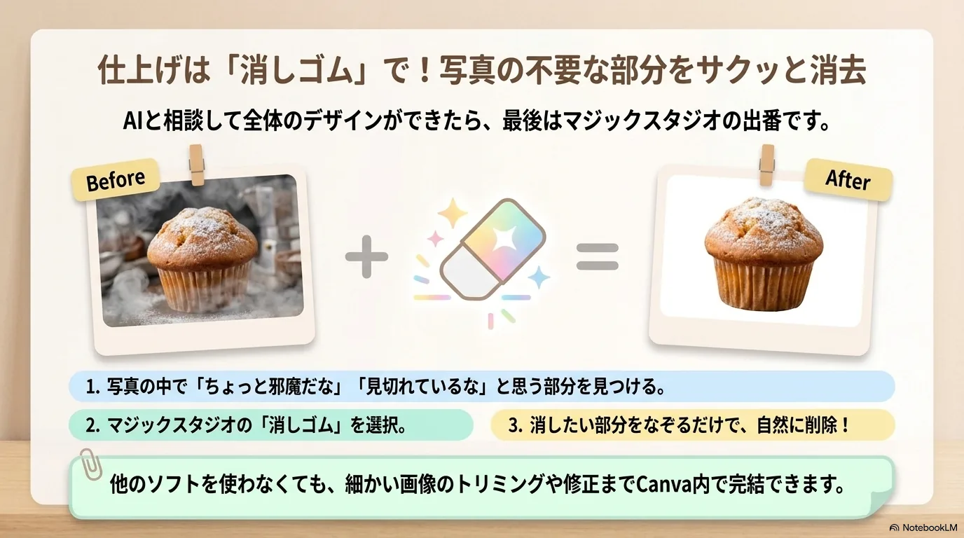 マジックスタジオの消しゴムで整える