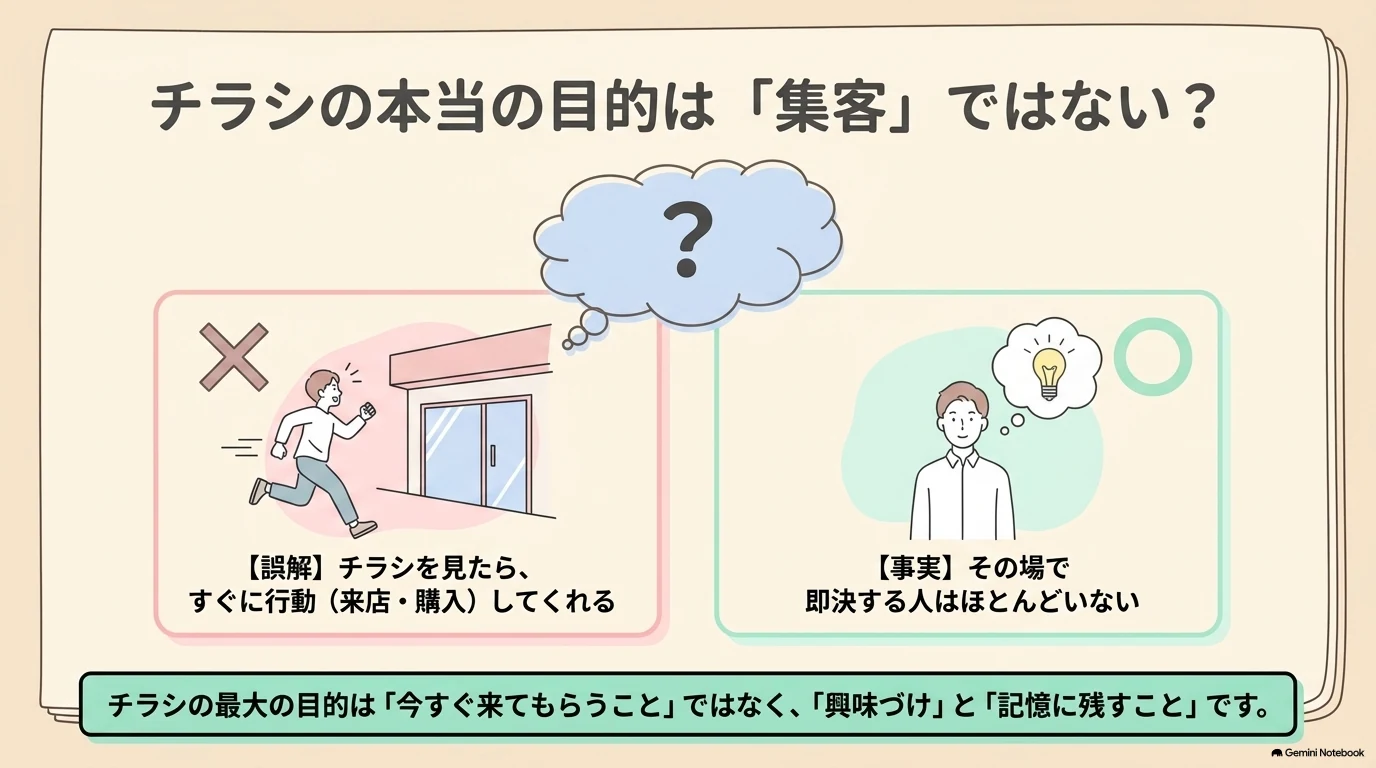 チラシの目的は集客ではなく興味づけ