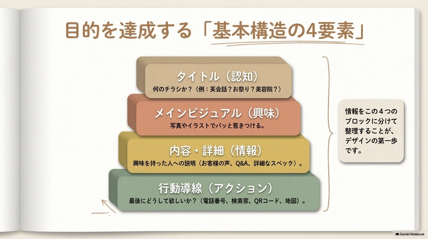 チラシの基本構造4要素