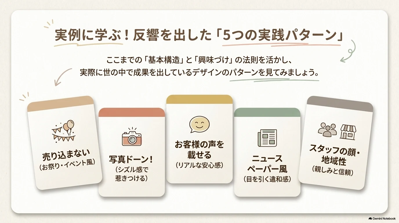 チラシの5つの実践パターン