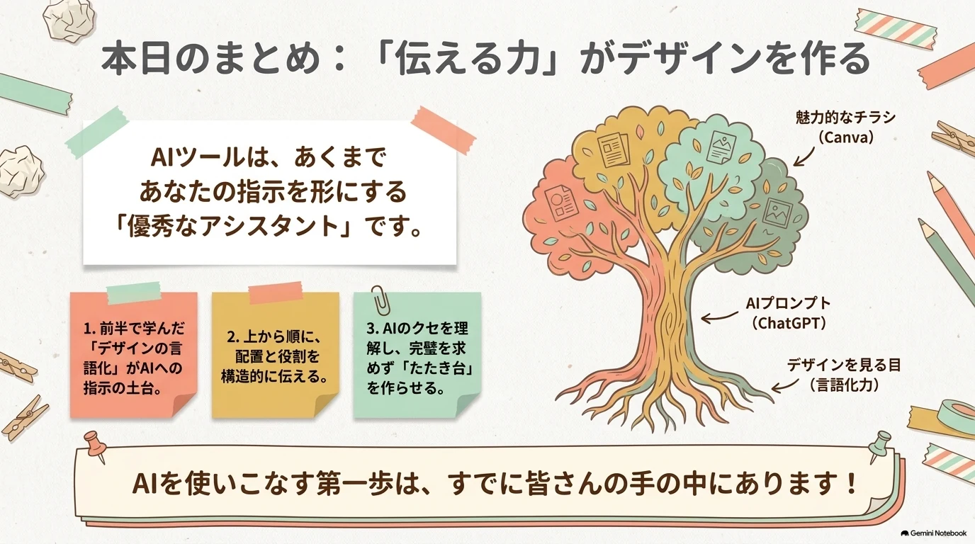 伝える力がデザインを作るという後半のまとめ