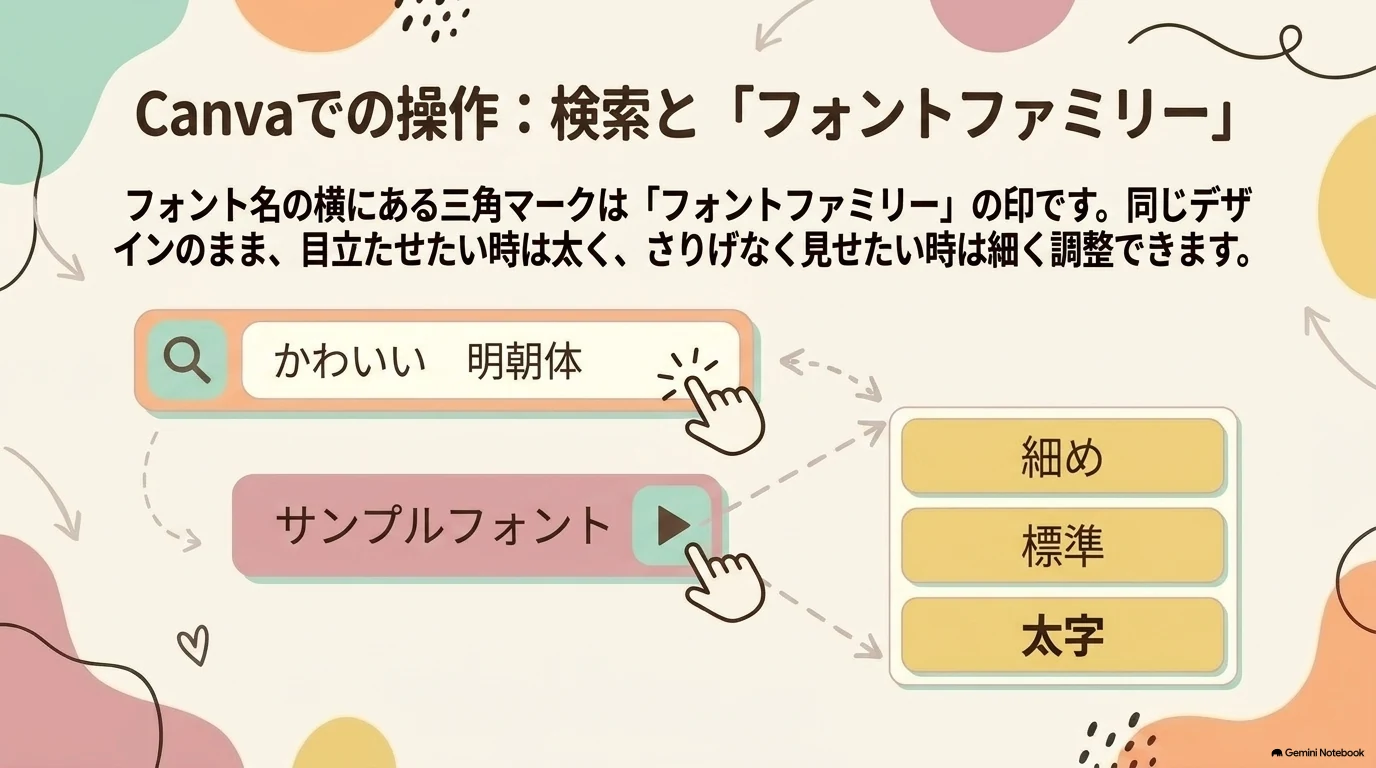Canvaでフォントを検索する