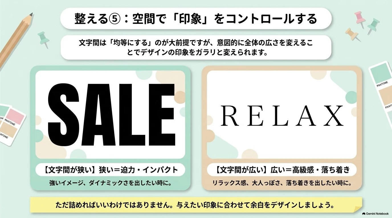 狭い空間と広い空間の印象