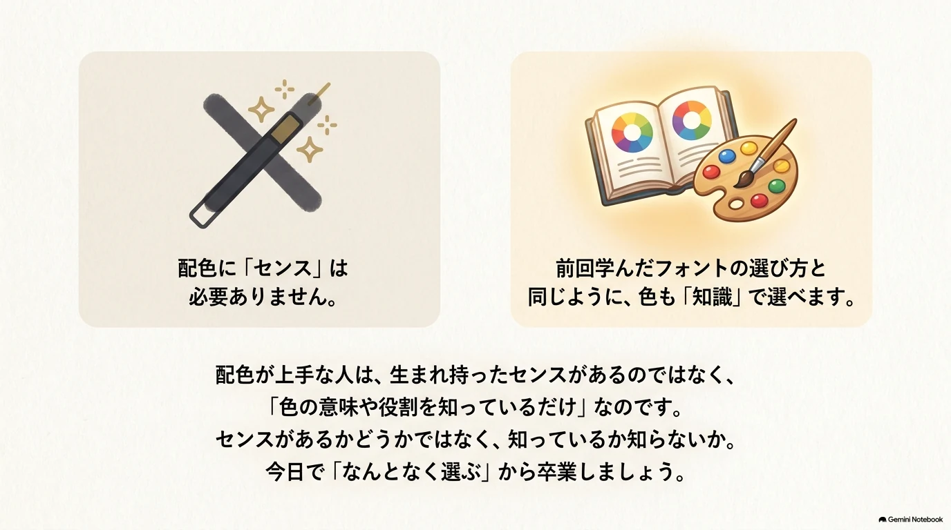配色にセンスは不要、知識で選べる