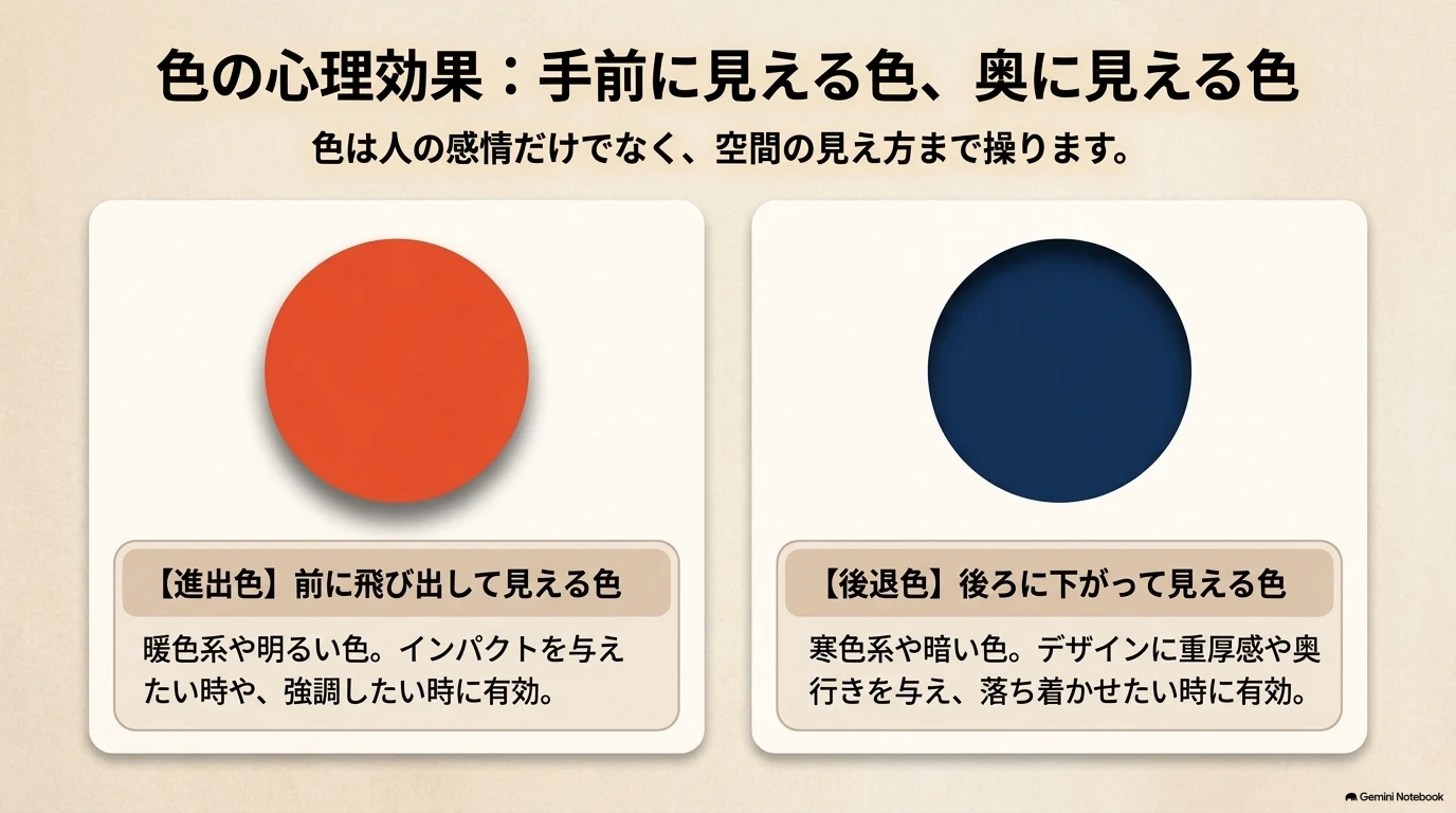 進出色と後退色