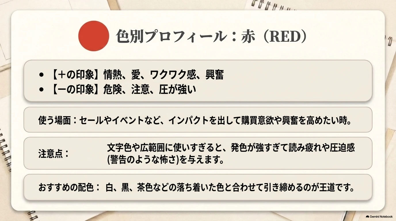 赤の色別プロフィール