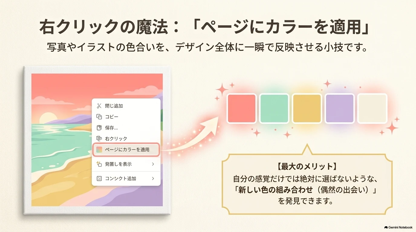 ページにカラーを適用する機能