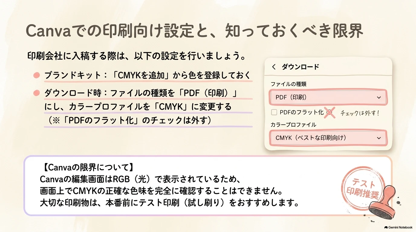 Canvaの印刷向け設定と限界