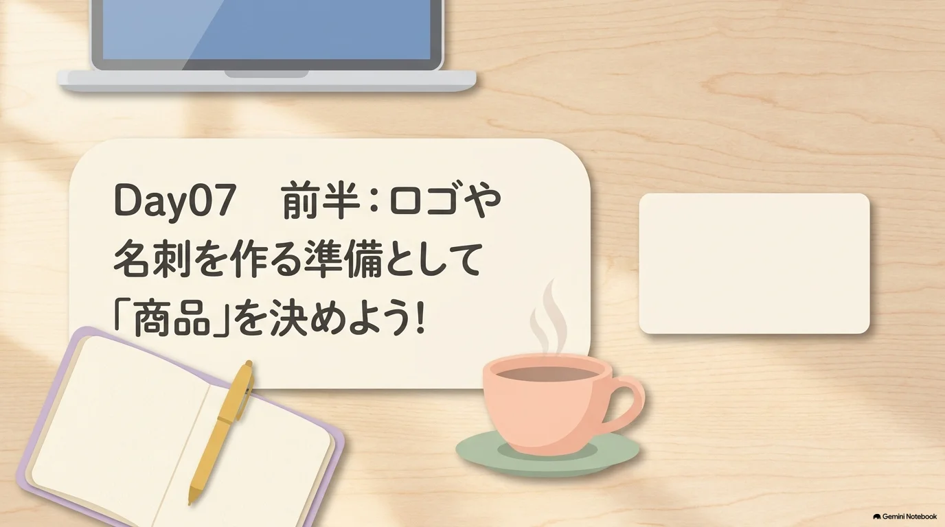 Day 07前半：ロゴや名刺を作る準備として商品を決めよう