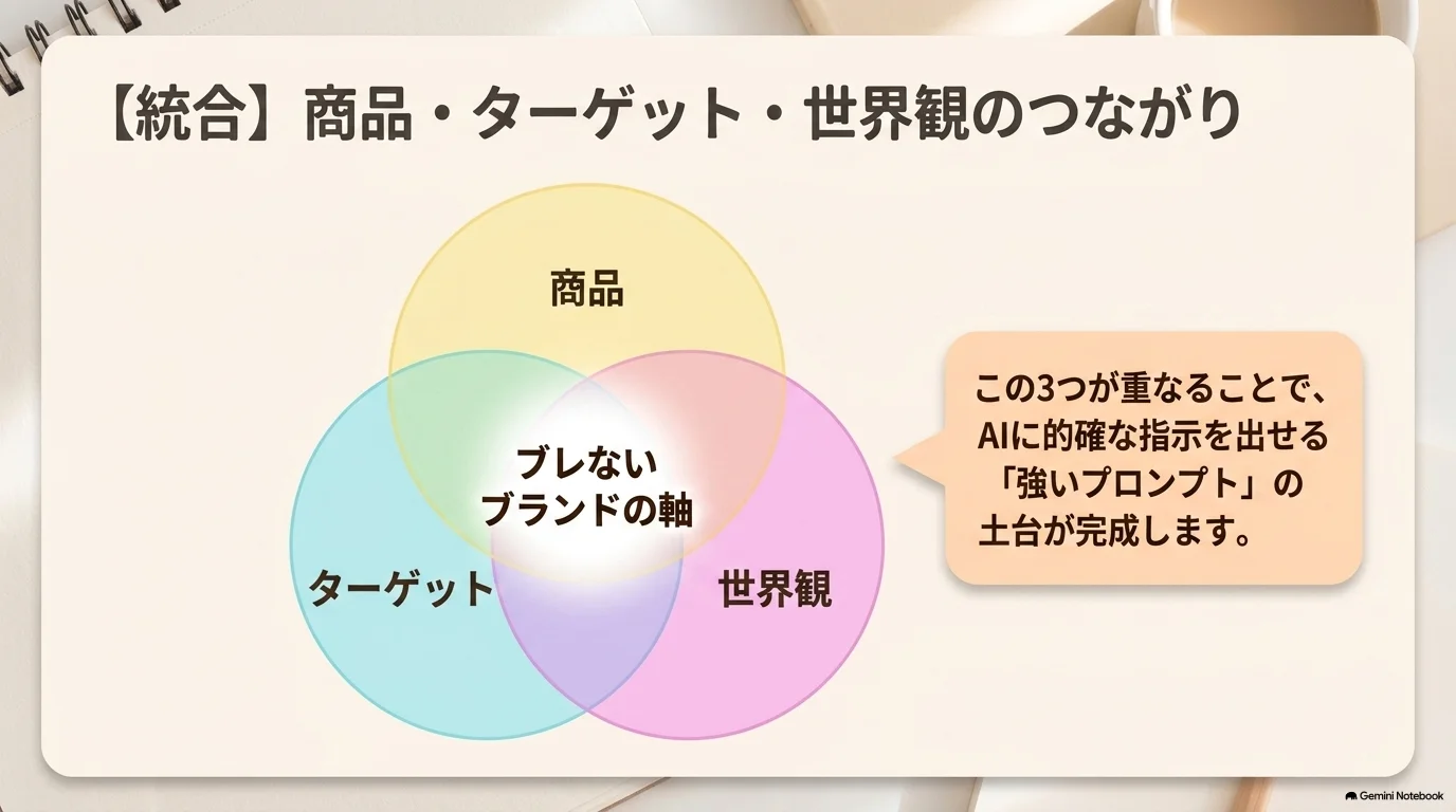 商品、ターゲット、世界観をつなげる
