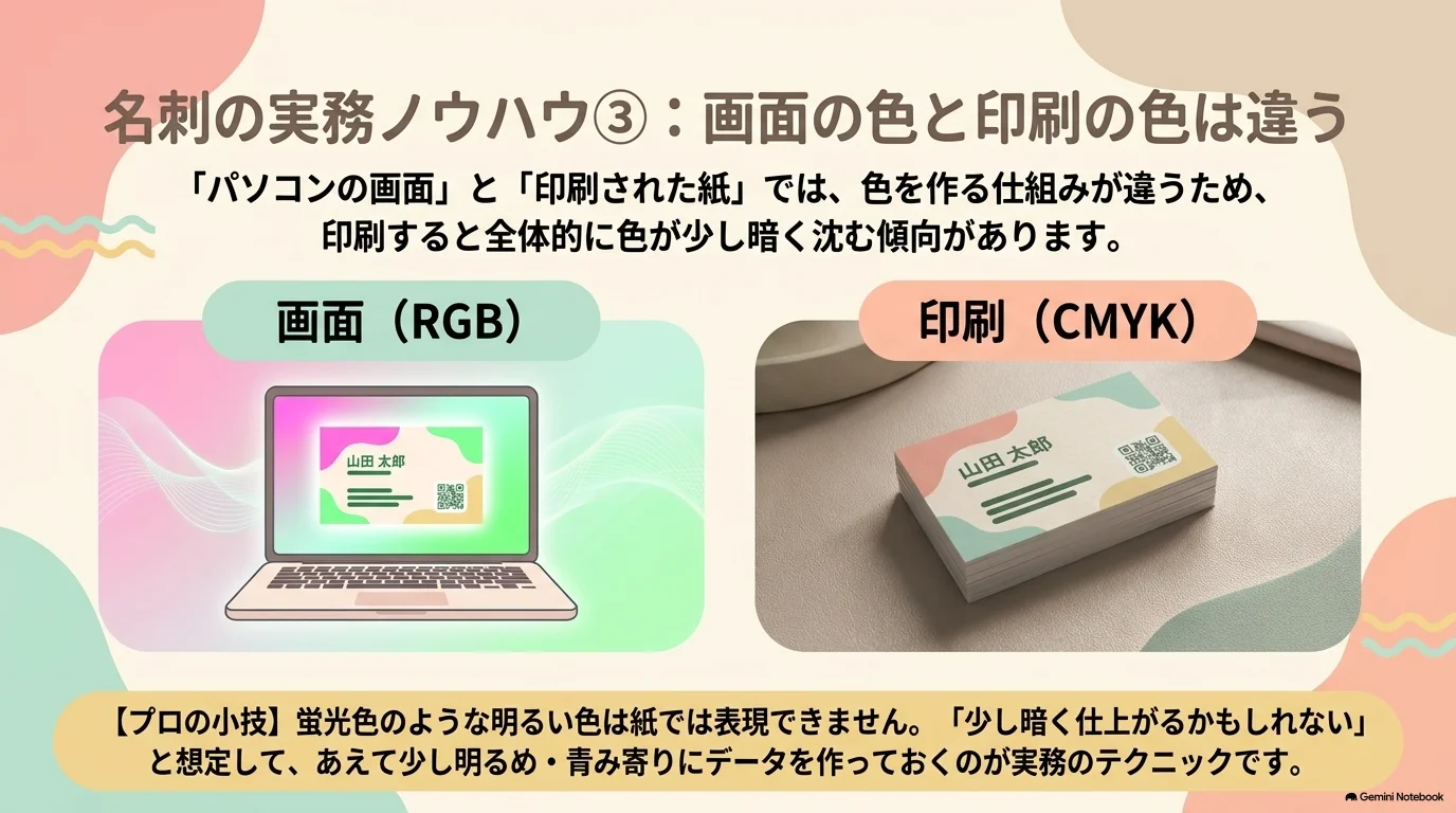 RGBとCMYKで色の見え方が変わる