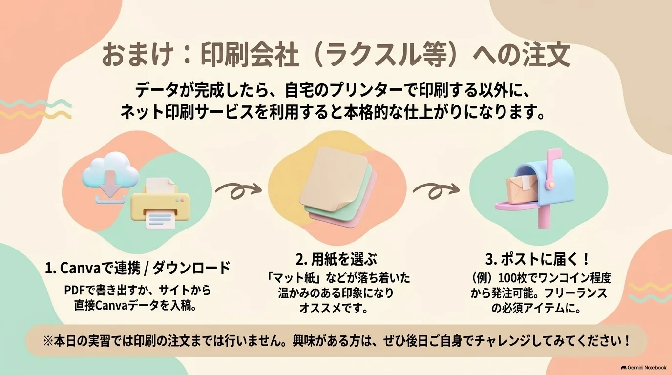 Canvaから印刷会社へ注文する参考情報
