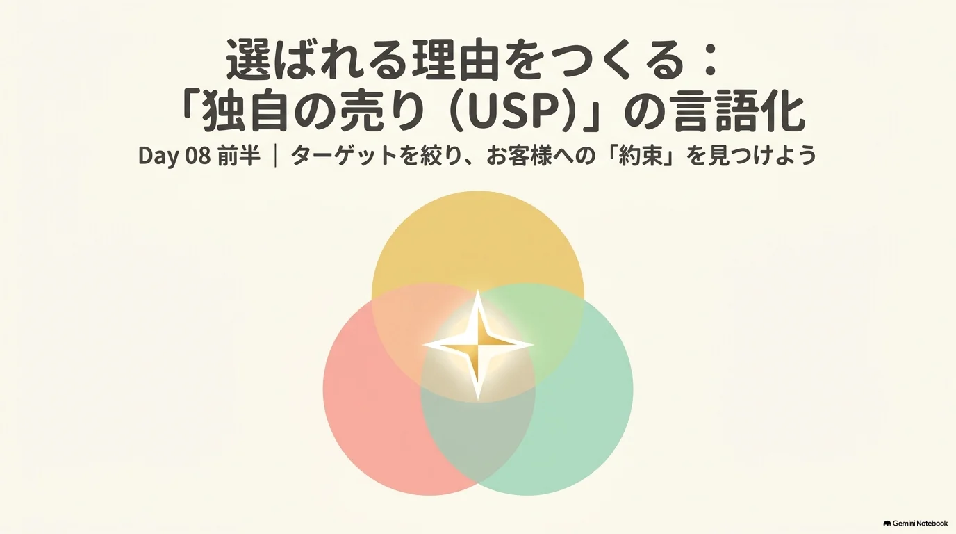 Day 08前半：分かりやすい独自の売り（USP）を考えてみよう