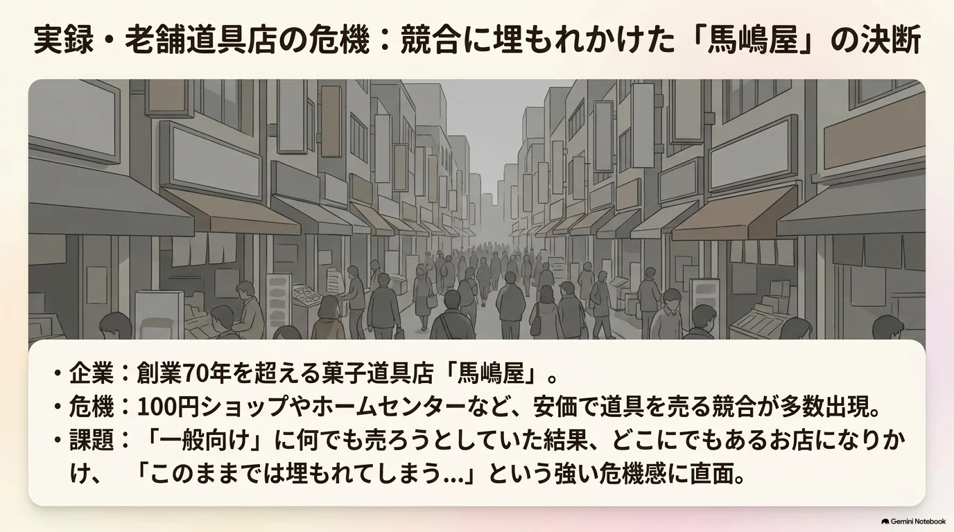 老舗菓子道具店馬嶋屋の危機と決断