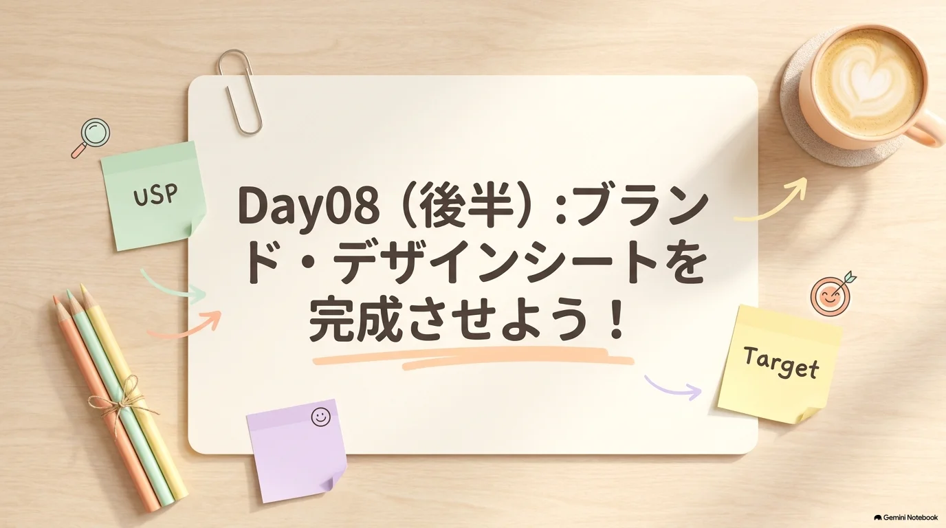 Day 08後半：ブランド・デザインシートを作成しよう