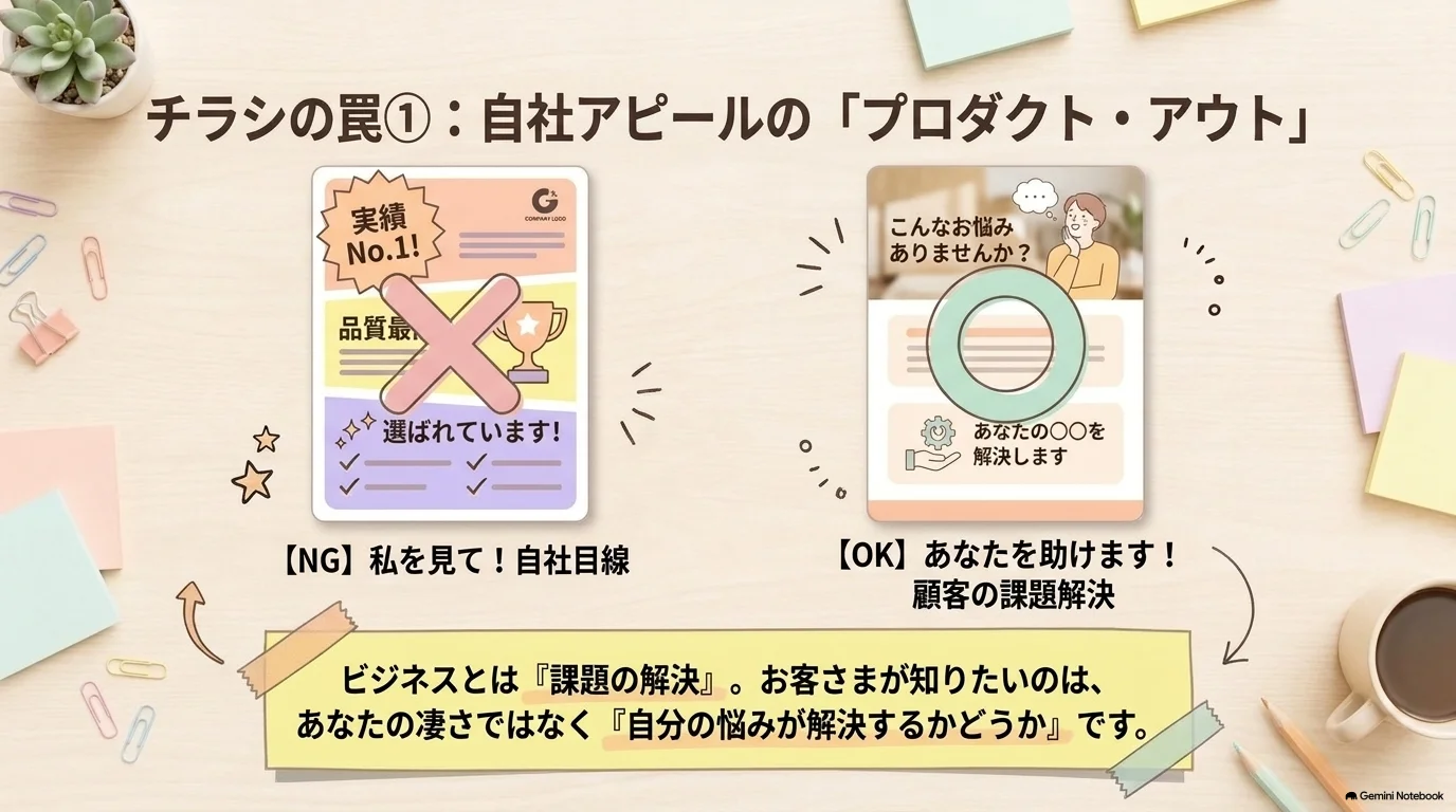 チラシの罠は自社アピールのプロダクトアウト