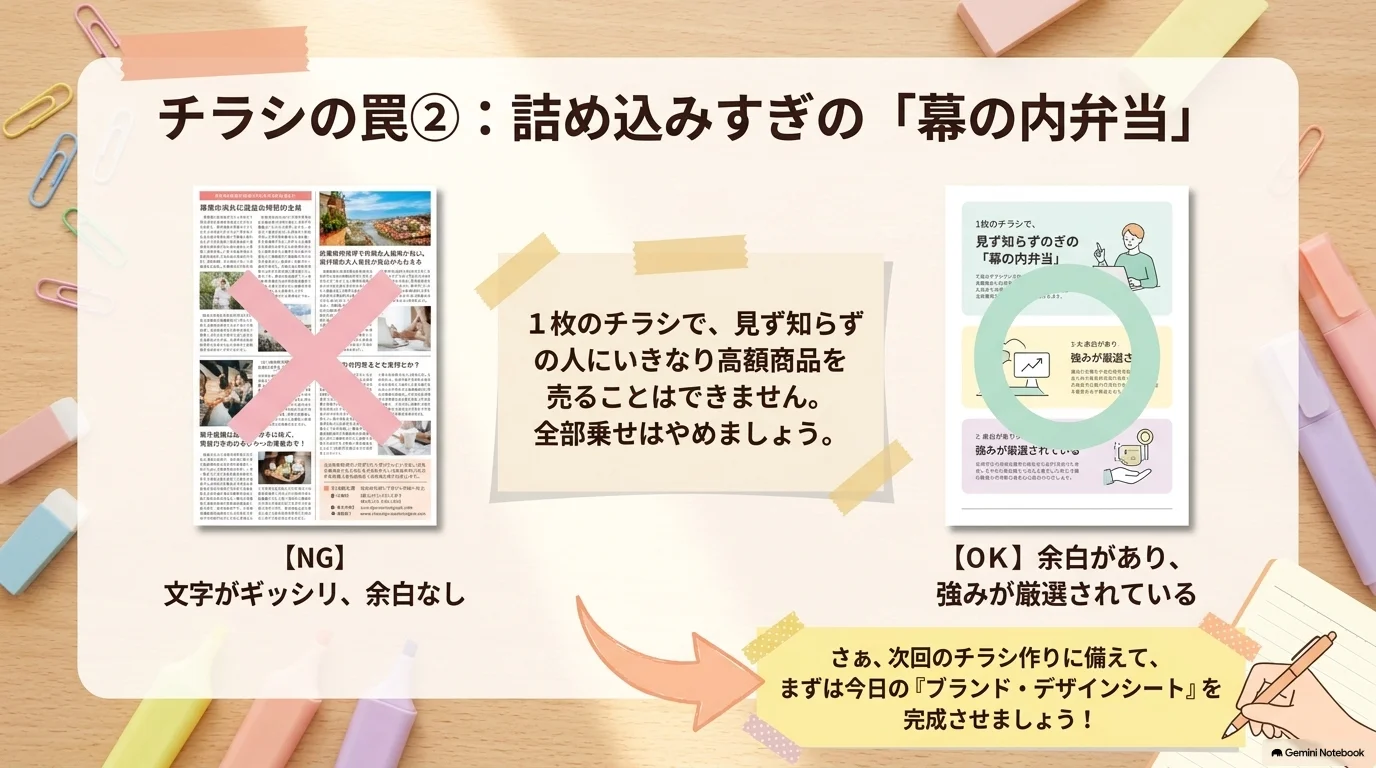 チラシの罠は詰め込みすぎの幕の内弁当