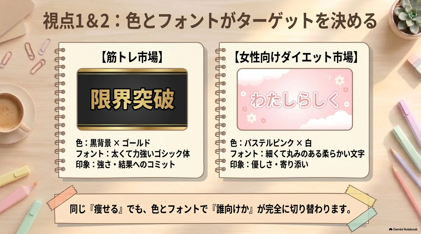 色とフォントがターゲットを決める