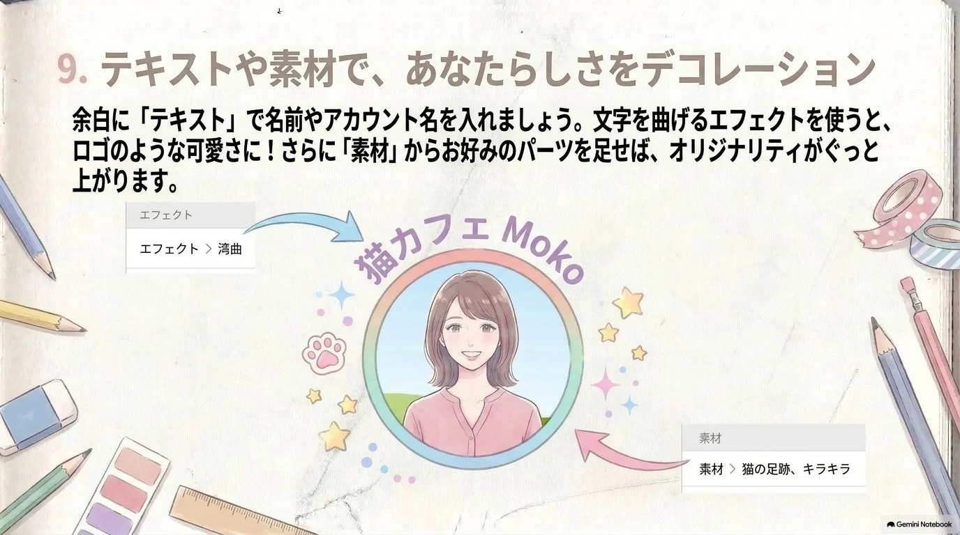 名前と装飾を追加する