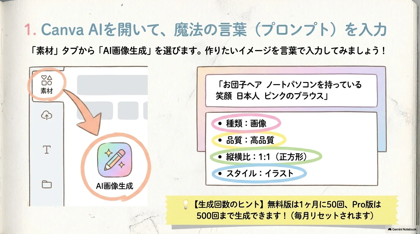 素材からAI画像生成を開く