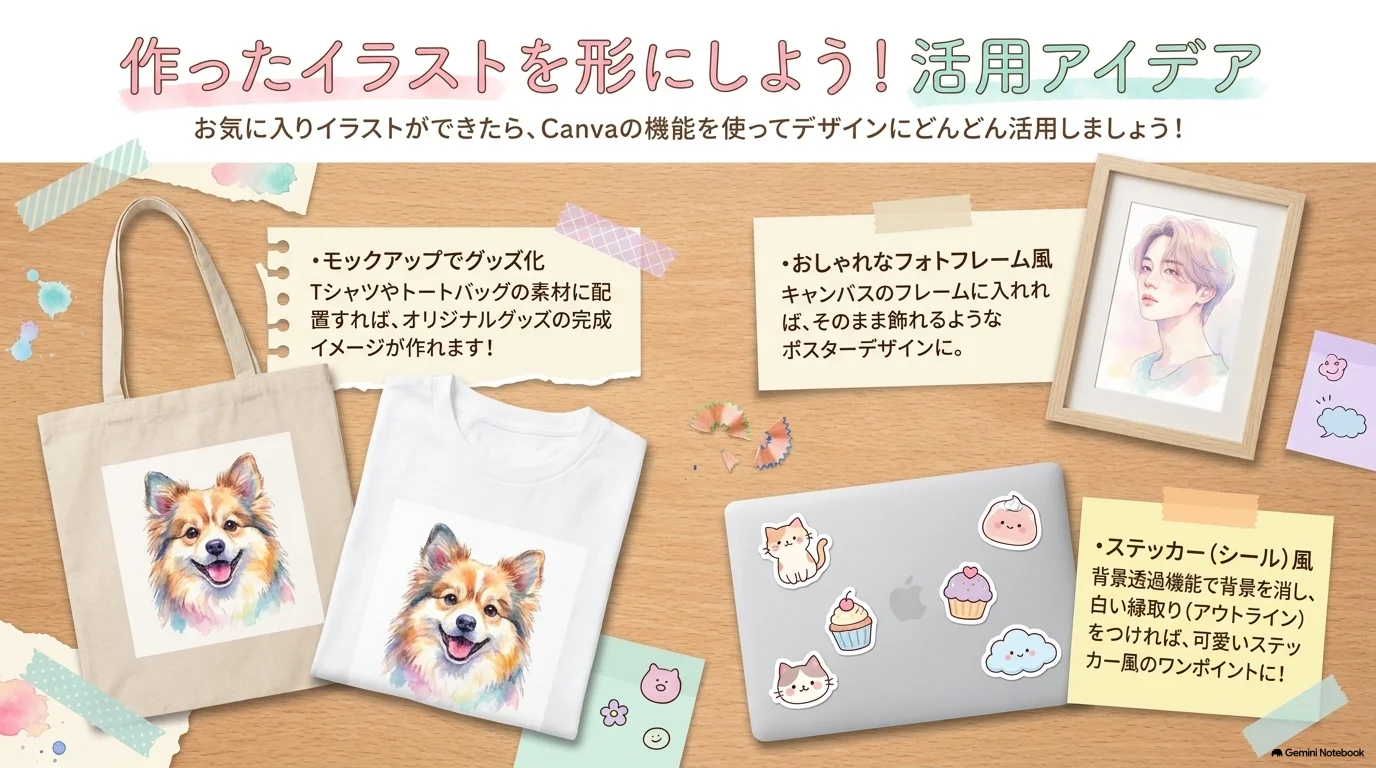 AIイラストをモックアップやグッズへ展開する