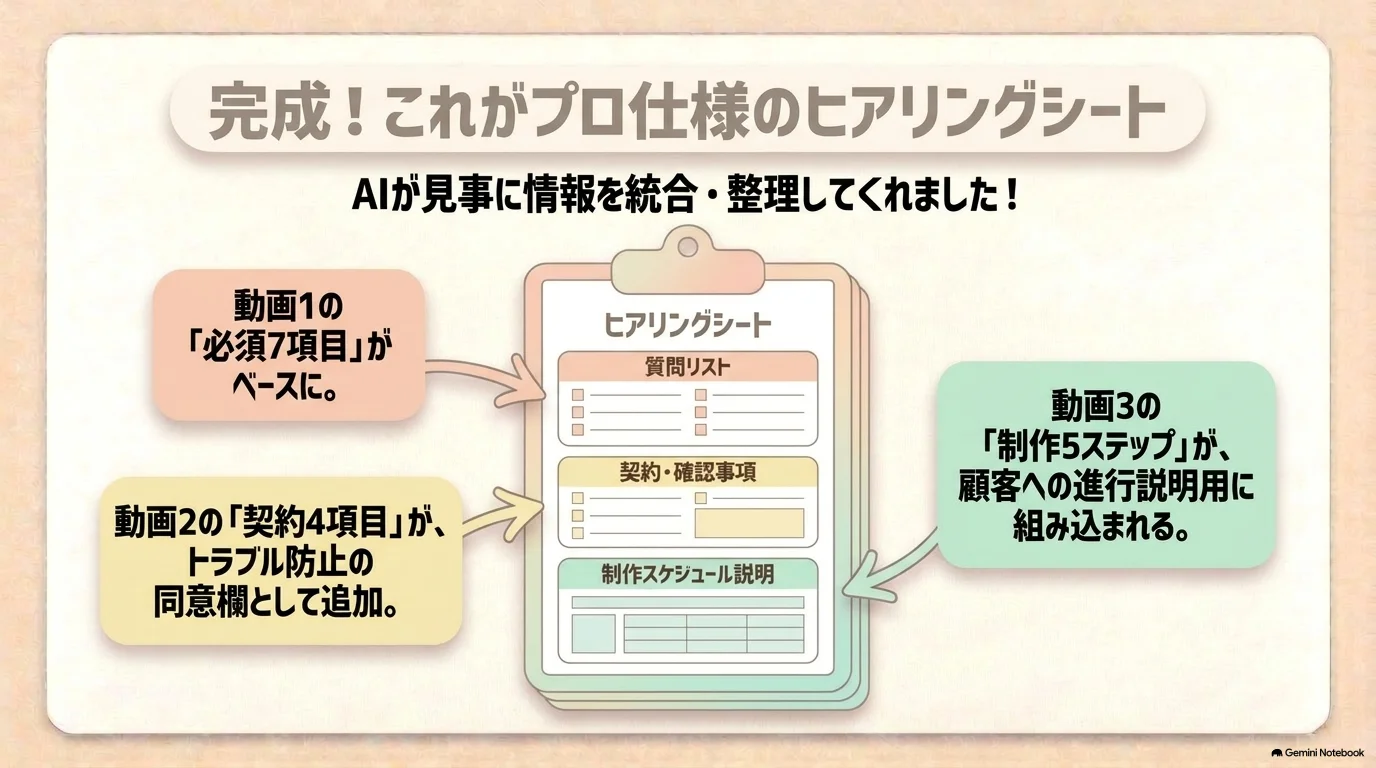 ヒアリングシートの完成イメージ