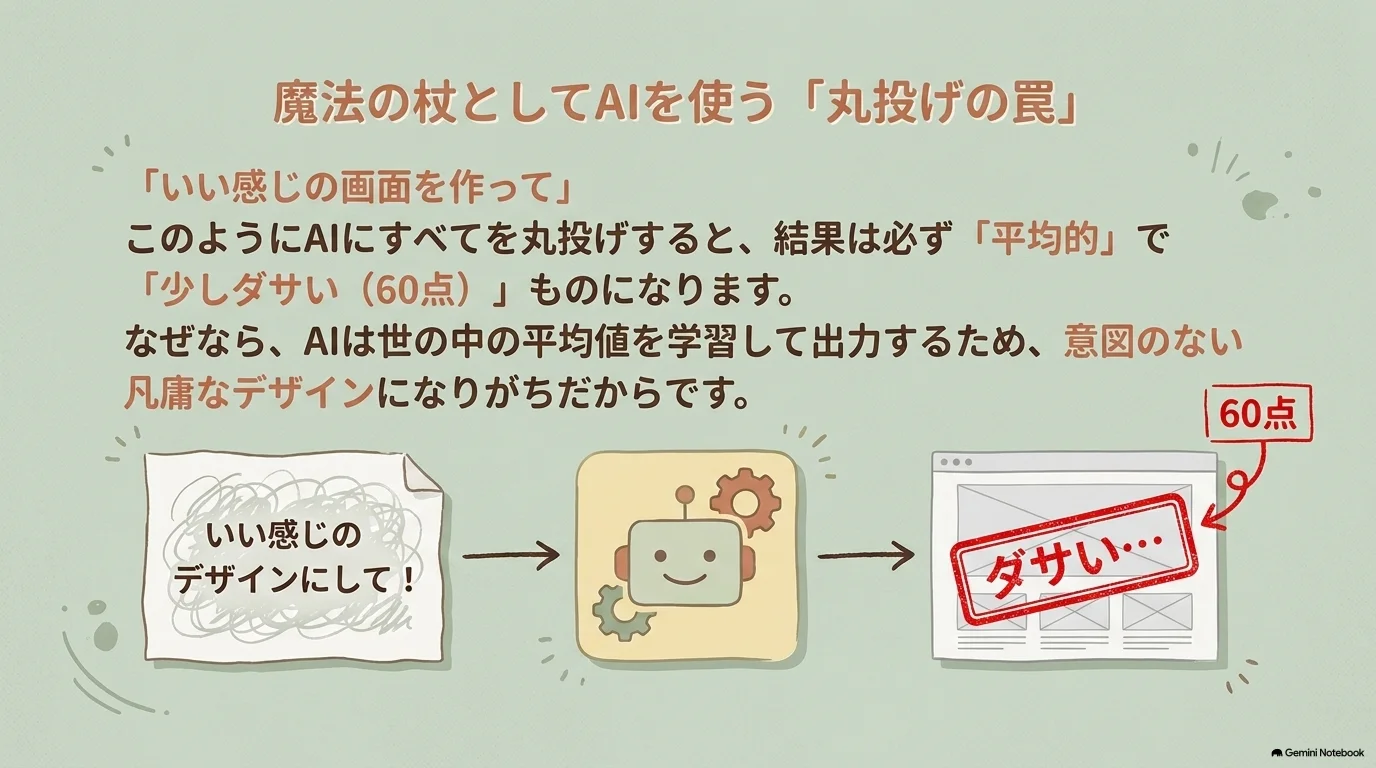 AIへ丸投げすると平均的な結果になる