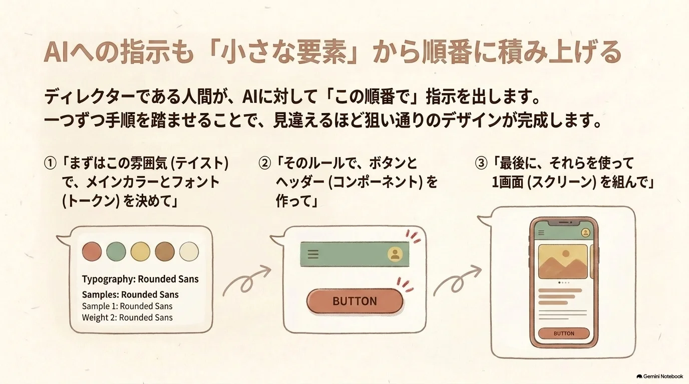 コンポーネントから画面へ