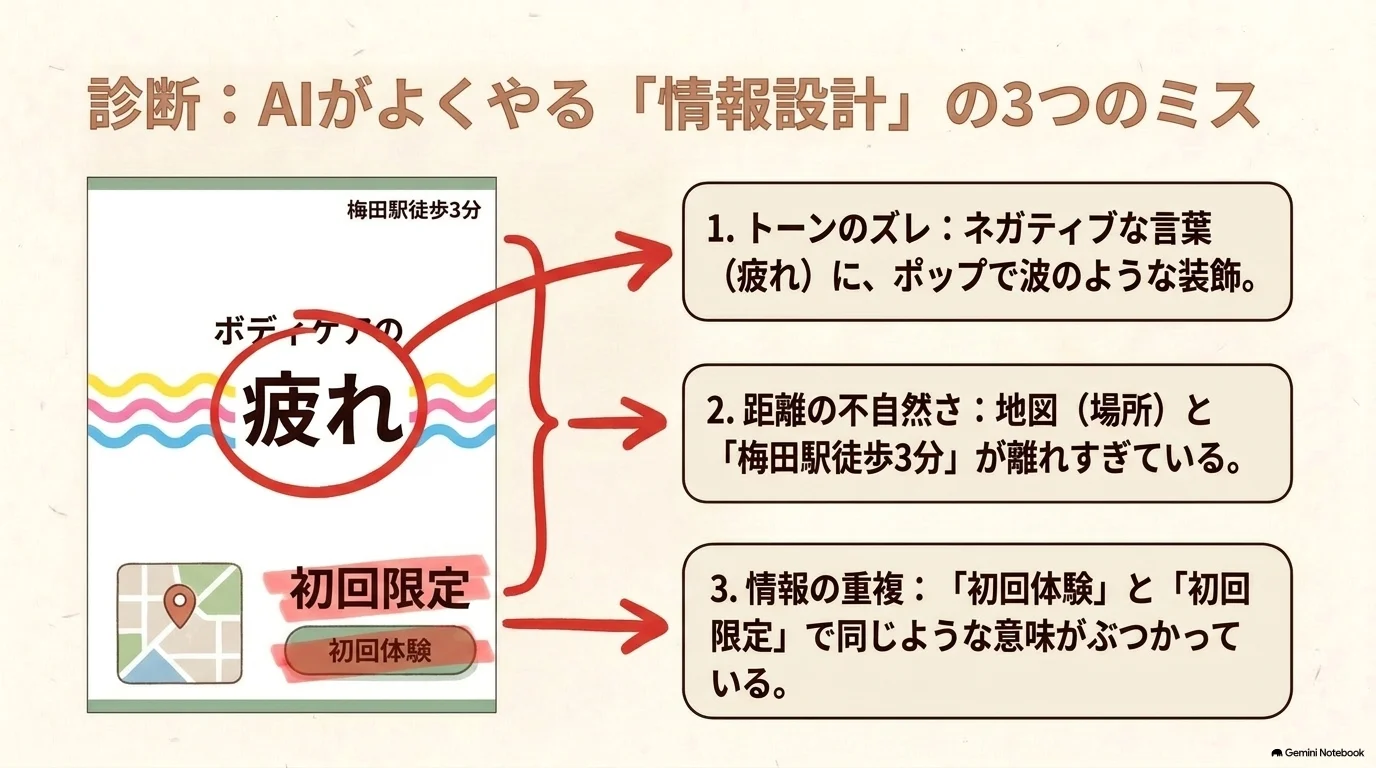 AI生成デザインの添削例