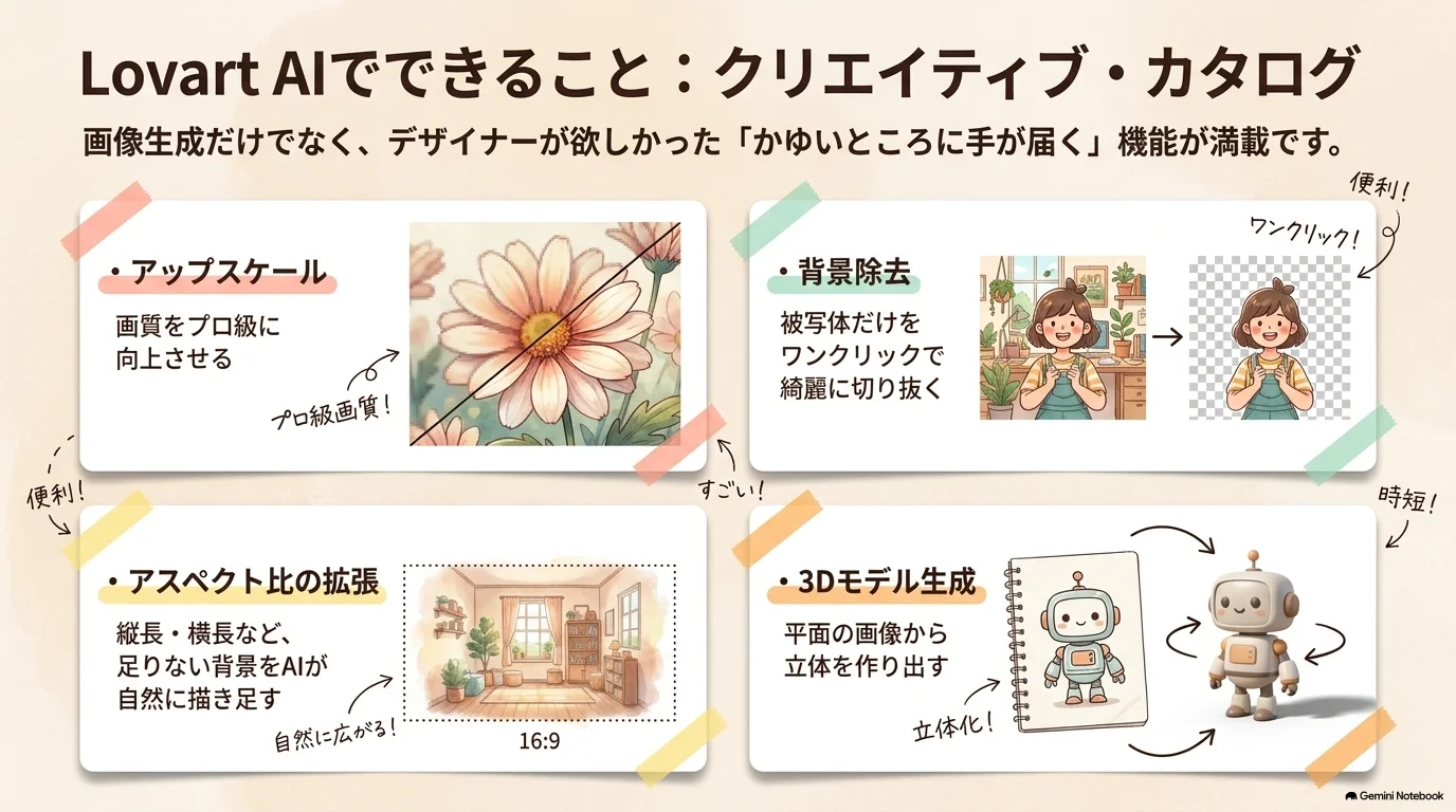 Lovart AIの機能一覧