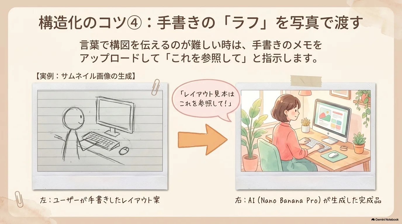 手書きレイアウトを参照画像として渡す