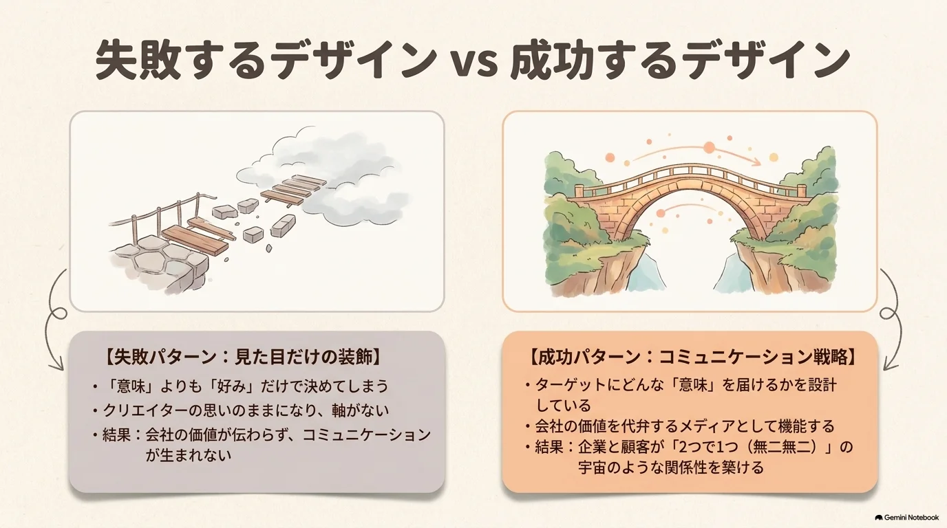 見た目だけの装飾と意味の設計を比べる