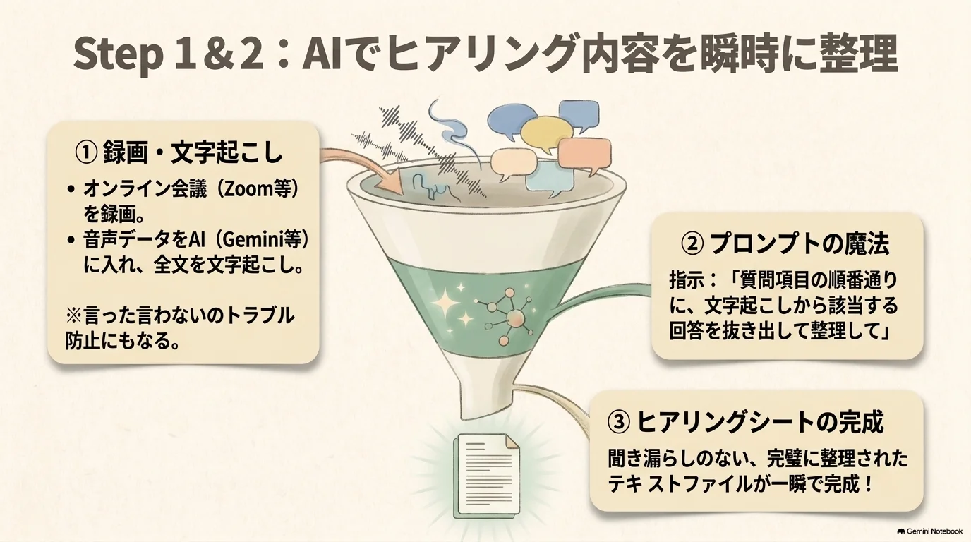 Step1&2：AIでヒアリング内容を整理