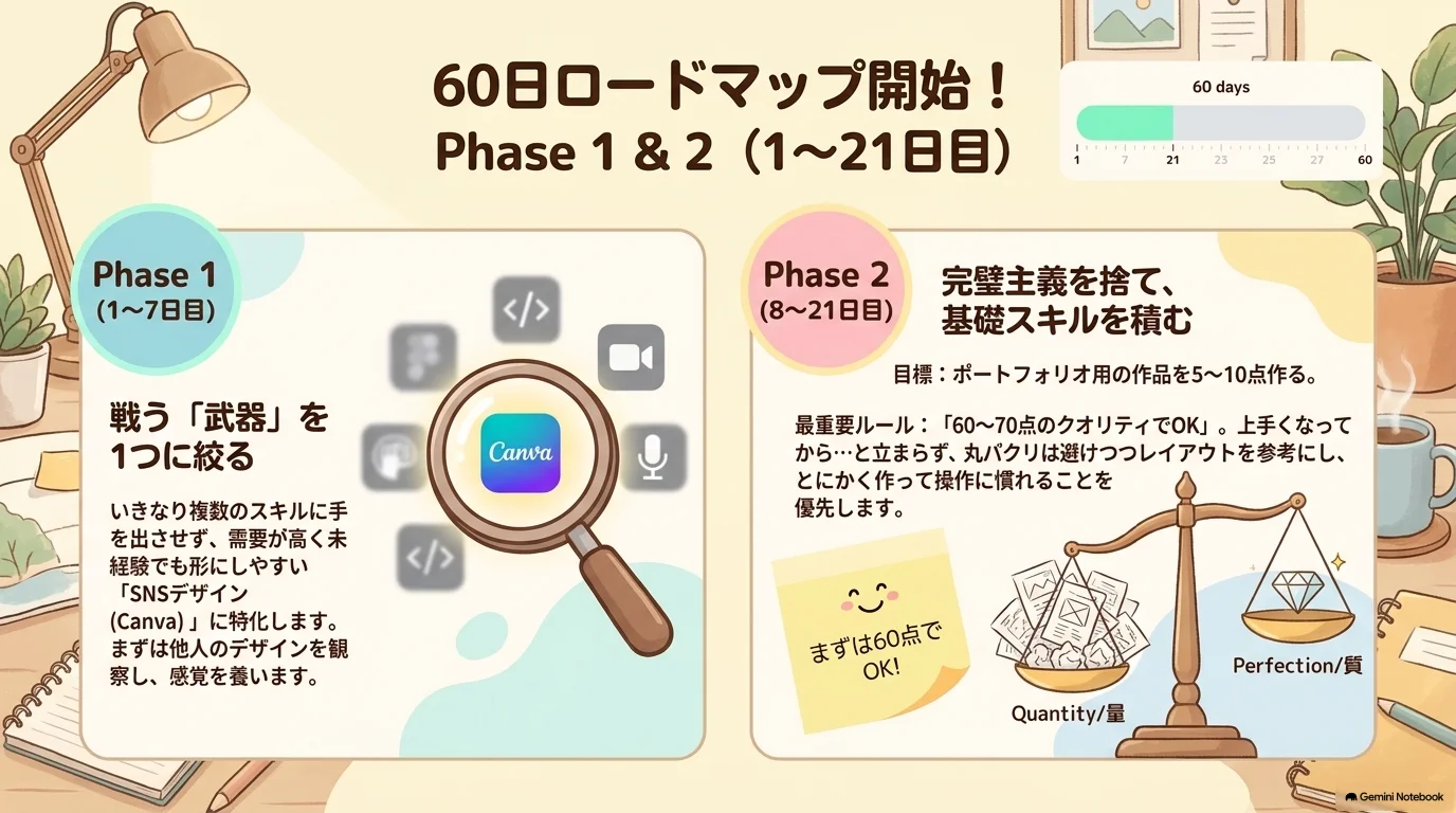 60日ロードマップ開始！Phase1&2（1〜21日目）