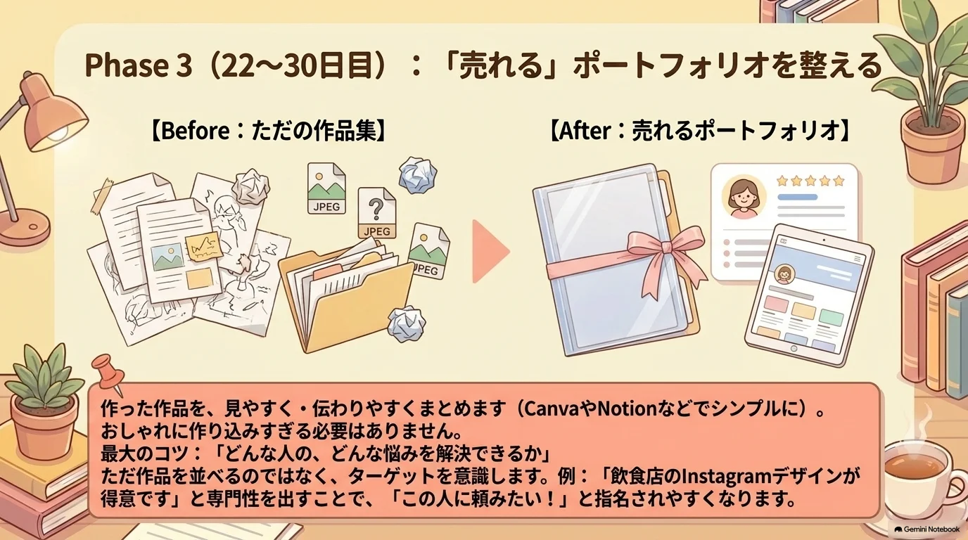 Phase3（22〜30日目）：「売れる」ポートフォリオを整える