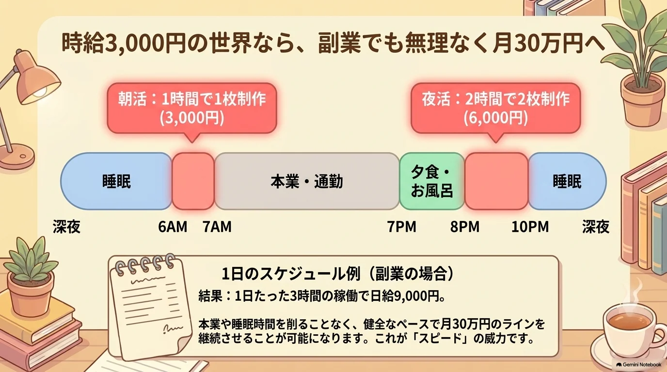 時給3,000円の世界なら、副業でも無理なく月30万円へ